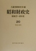 昭和財政史　昭和27〜48年　年表・索引（20）